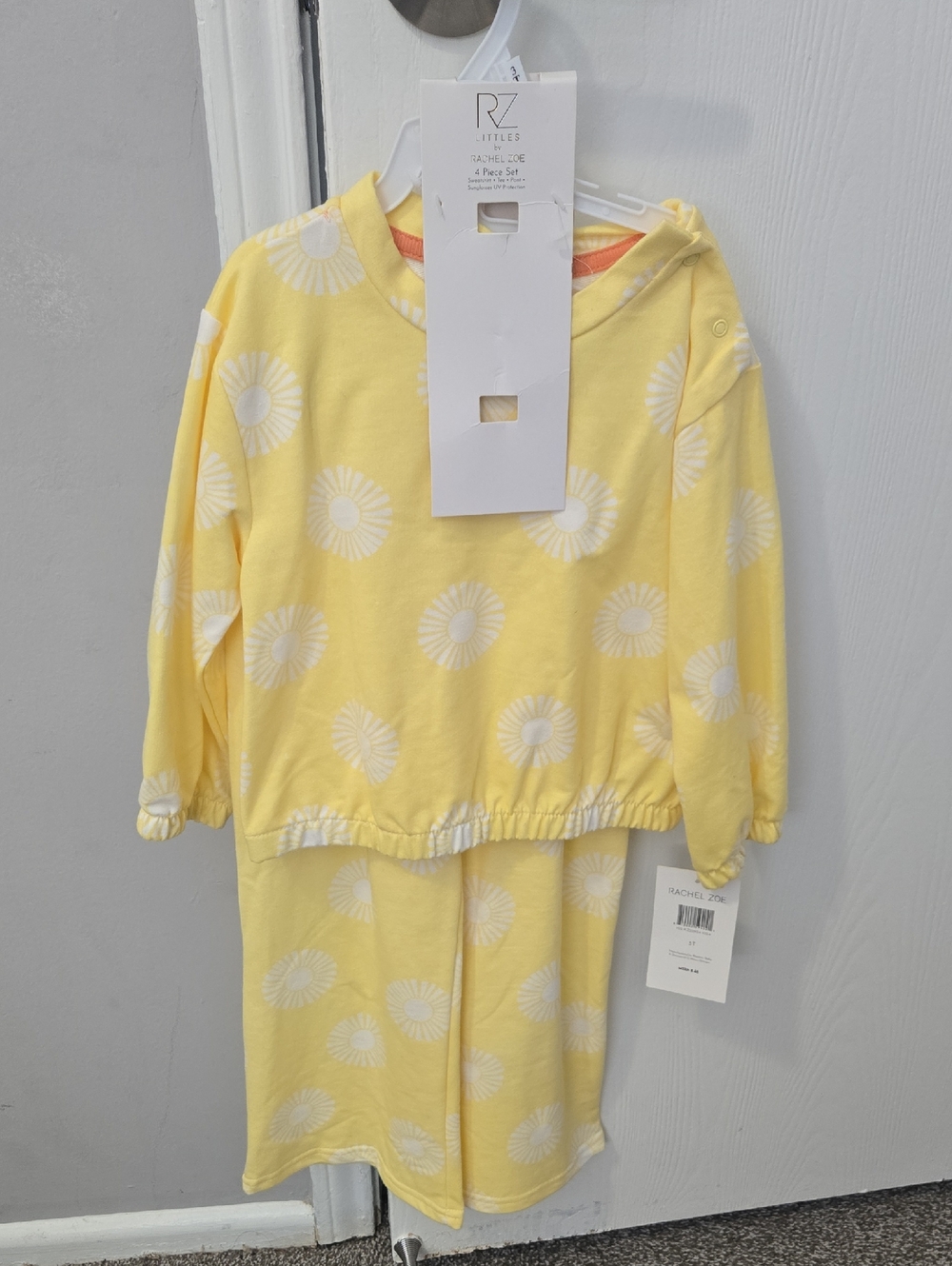 Rachel Zoe Yellow and White Daisy-Print Kids Pajama Set